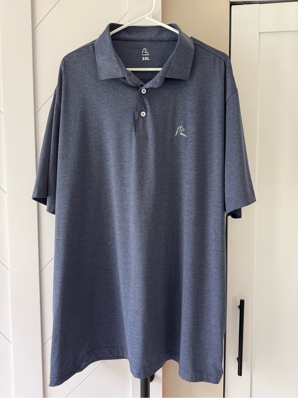 Rhoback Heathered Navy Short-Sleeve Performance Polo